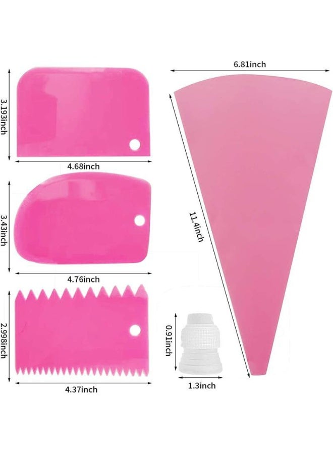 DUNISO Piping Bags and Tips Set, Reusable Cake Decorating Tools with Icing Pastry Bags, Icing Bags Tips, Couplers and Scrapersfor Cookie Cupcakes - Image 2